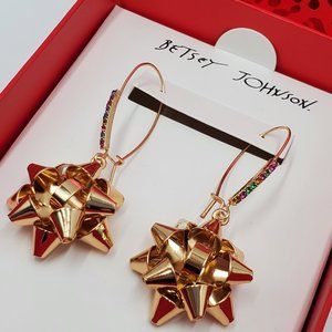 Betsey Johnson Gold Bow Earrings